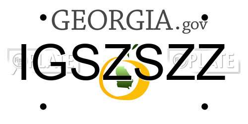 IGSZSZZ Georgia License Plate