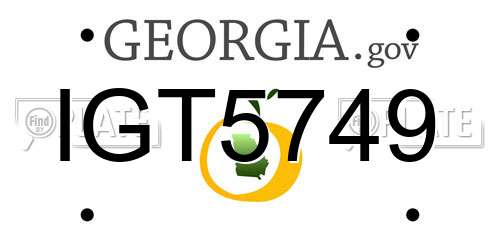 IGT5749 Georgia License Plate