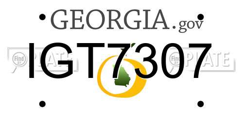 IGT7307 Georgia License Plate