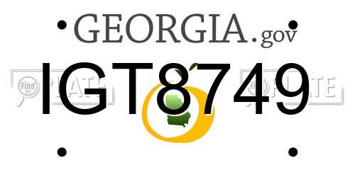 IGT8749 Georgia License Plate