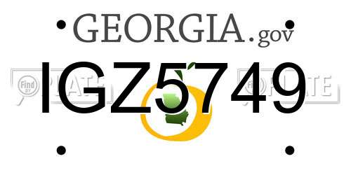 IGZ5749 Georgia License Plate