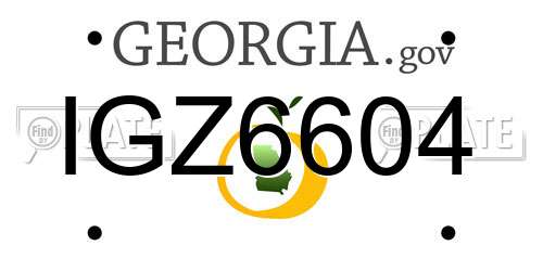 IGZ6604 Georgia License Plate