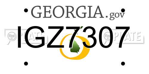 IGZ7307 Georgia License Plate