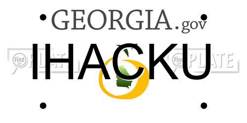 IHACKU Georgia License Plate