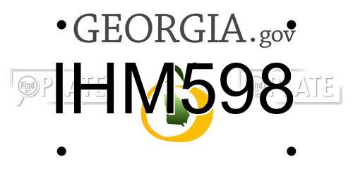 IHM598 Georgia License Plate