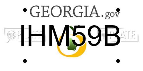 IHM59B Georgia License Plate