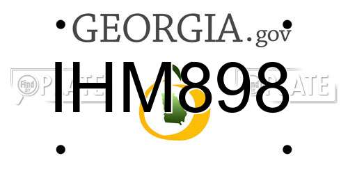 IHM898 Georgia License Plate