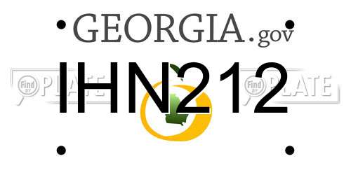 IHN212 Georgia License Plate
