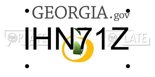 IHN71Z Georgia License Plate