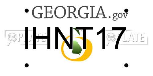 IHNT17 Georgia License Plate