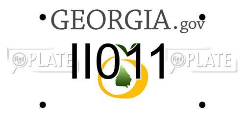 II011 Georgia License Plate