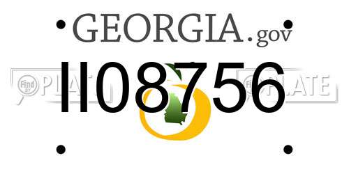 II08756 Georgia License Plate
