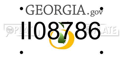 II08786 Georgia License Plate