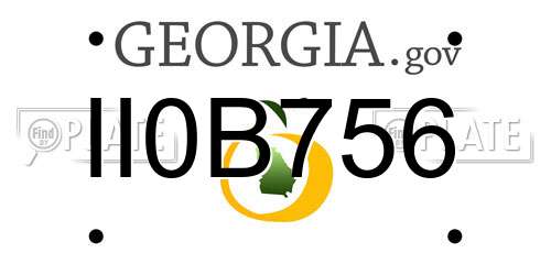 II0B756 Georgia License Plate