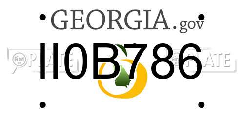 II0B786 Georgia License Plate