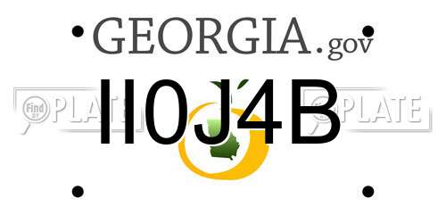 II0J4B Georgia License Plate