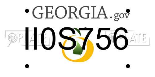 II0S756 Georgia License Plate