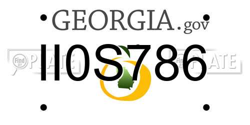 II0S786 Georgia License Plate