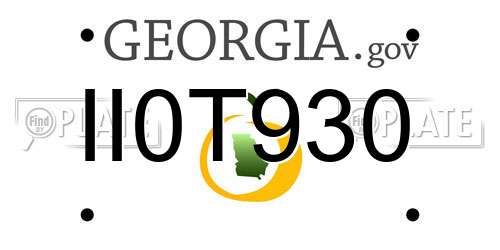 II0T930 Georgia License Plate