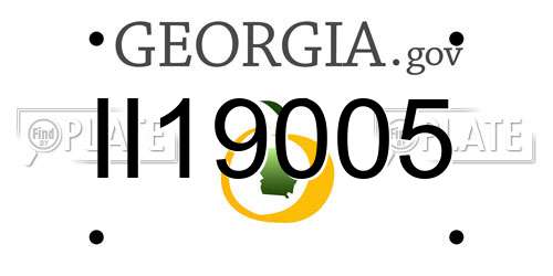 II19005 Georgia License Plate