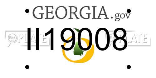 II19008 Georgia License Plate