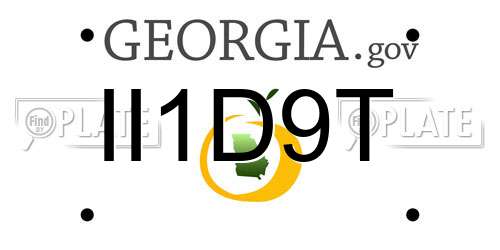 II1D9T Georgia License Plate