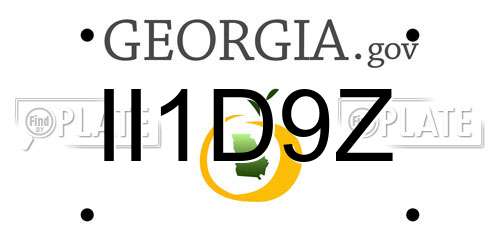 II1D9Z Georgia License Plate