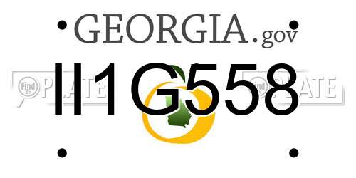 II1G558 Georgia License Plate