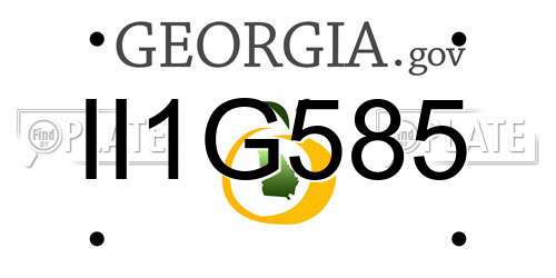 II1G585 Georgia License Plate