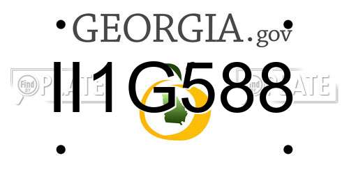 II1G588 Georgia License Plate