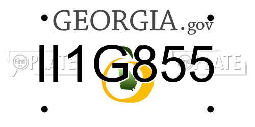 II1G855 Georgia License Plate