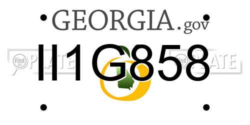 II1G858 Georgia License Plate