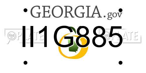 II1G885 Georgia License Plate