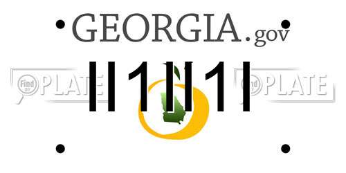 II1II1I Georgia License Plate