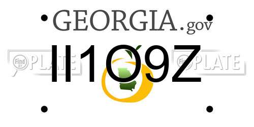 II1O9Z Georgia License Plate