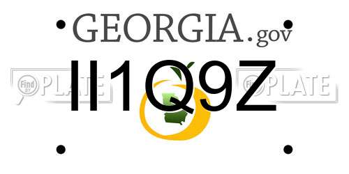 II1Q9Z Georgia License Plate