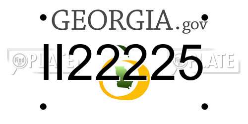 II22225 Georgia License Plate