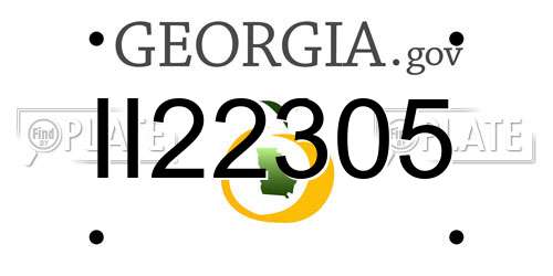 II22305 Georgia License Plate