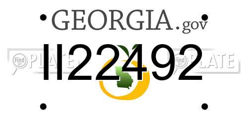 II22492 Georgia License Plate
