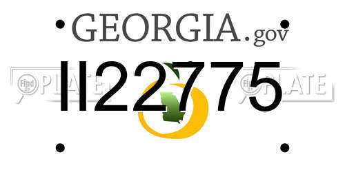 II22775 Georgia License Plate