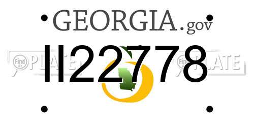 II22778 Georgia License Plate