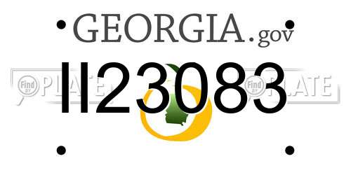 II23083 Georgia License Plate