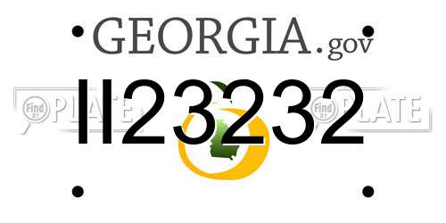 II23232 Georgia License Plate