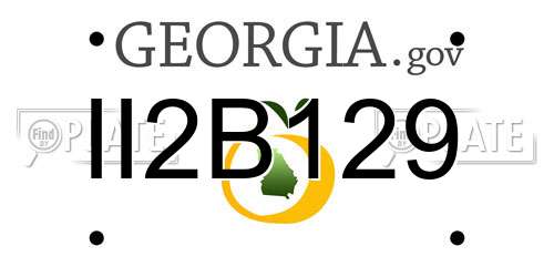 II2B129 Georgia License Plate