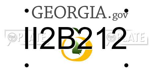 II2B212 Georgia License Plate