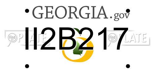 II2B217 Georgia License Plate