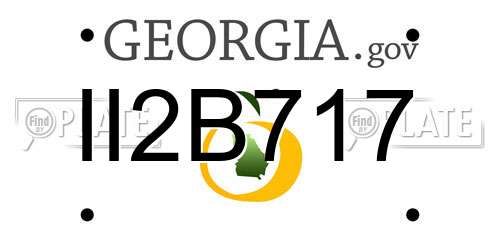 II2B717 Georgia License Plate