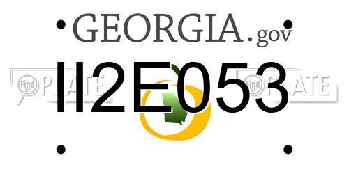 II2E053 Georgia License Plate
