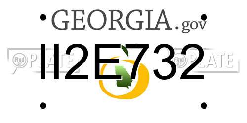 II2E732 Georgia License Plate