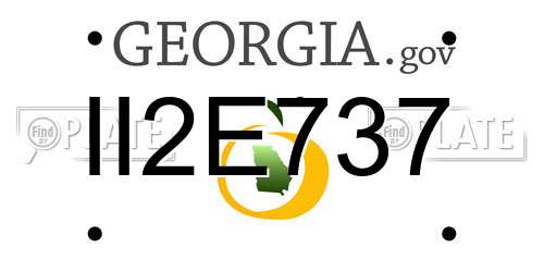 II2E737 Georgia License Plate